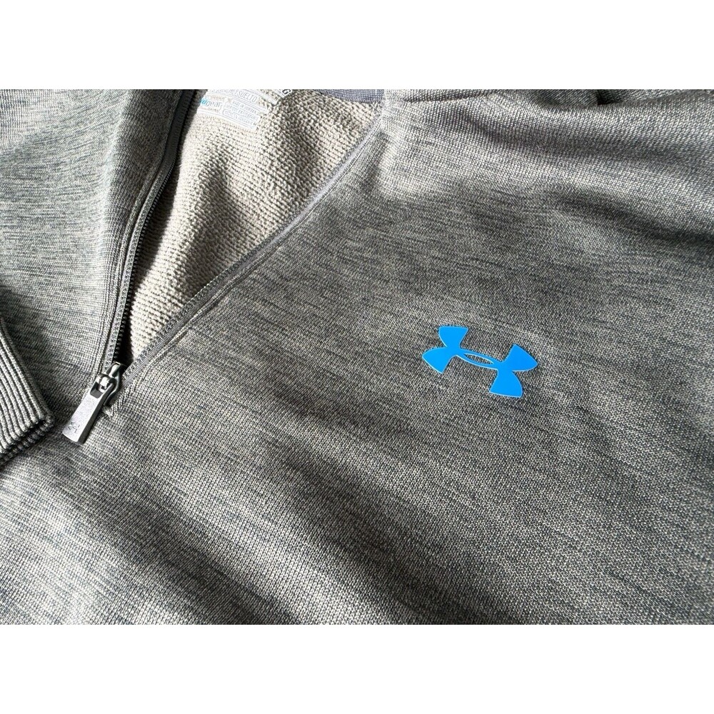 Under Armour ColdGear Men's 2XL Big & Tall Green 1/4 Zip Mock Neck Pullover - Picture 8 of 10